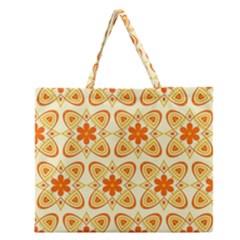 Background Floral Forms Flower Zipper Large Tote Bag by Wegoenart