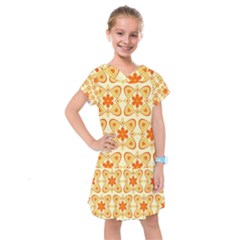 Background Floral Forms Flower Kids  Drop Waist Dress by Wegoenart