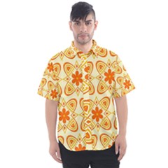 Background Floral Forms Flower Men s Short Sleeve Shirt