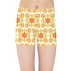 Background Floral Forms Flower Kids  Sports Shorts by Wegoenart