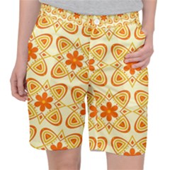 Background Floral Forms Flower Pocket Shorts