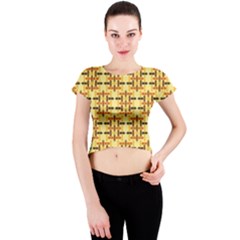 Abstract Background Vintage Crew Neck Crop Top