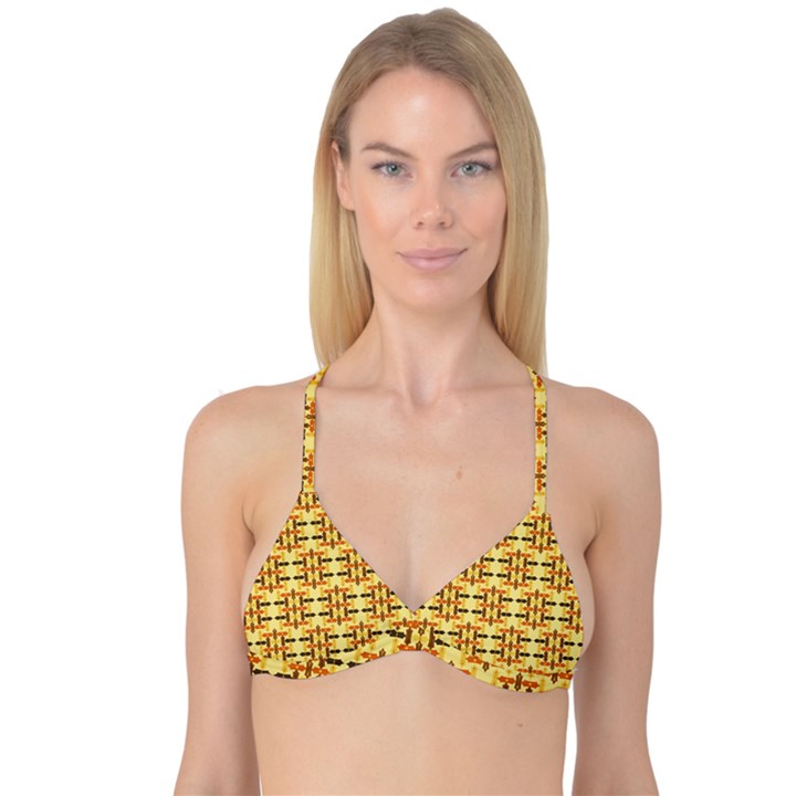 Abstract Background Vintage Reversible Tri Bikini Top