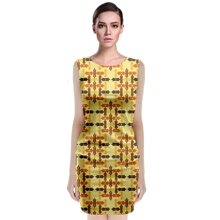 Abstract Background Vintage Classic Sleeveless Midi Dress