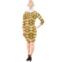 Abstract Background Vintage Quarter Sleeve Hood Bodycon Dress View2