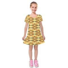 Abstract Background Vintage Kids  Short Sleeve Velvet Dress