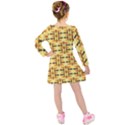 Abstract Background Vintage Kids  Long Sleeve Velvet Dress View2