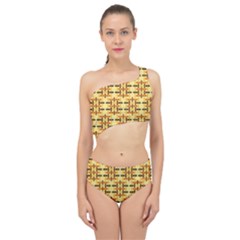 Abstract Background Vintage Spliced Up Two Piece Swimsuit