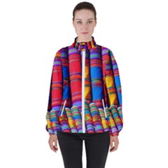 Substances Colorful Towels Scarf High Neck Windbreaker (women)