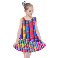 Substances Colorful Towels Scarf Kids  Summer Dress by Wegoenart