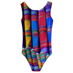 Substances Colorful Towels Scarf Kids  Cut-out Back One Piece Swimsuit