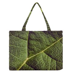 Green Leaf Giant Rhubarb Mammoth Sheet Zipper Medium Tote Bag by Wegoenart