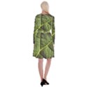 Green Leaf Giant Rhubarb Mammoth Sheet Long Sleeve Velvet Front Wrap Dress View2