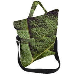 Green Leaf Giant Rhubarb Mammoth Sheet Fold Over Handle Tote Bag