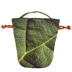 Green Leaf Giant Rhubarb Mammoth Sheet Drawstring Bucket Bag