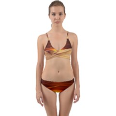 Desert Sun Landscape Sunset Dune Wrap Around Bikini Set by Wegoenart