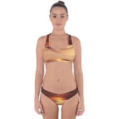 Desert Sun Landscape Sunset Dune Cross Back Hipster Bikini Set by Wegoenart