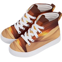 Desert Sun Landscape Sunset Dune Kids  Hi-top Skate Sneakers by Wegoenart