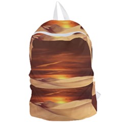 Desert Sun Landscape Sunset Dune Foldable Lightweight Backpack by Wegoenart