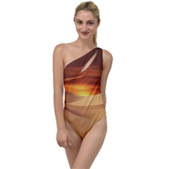 Desert Sun Landscape Sunset Dune To One Side Swimsuit by Wegoenart