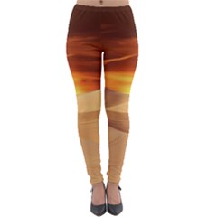 Desert Sun Landscape Sunset Dune Lightweight Velour Leggings by Wegoenart