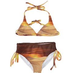 Desert Sun Landscape Sunset Dune Kids  Classic Bikini Set by Wegoenart