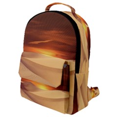 Desert Sun Landscape Sunset Dune Flap Pocket Backpack (small) by Wegoenart