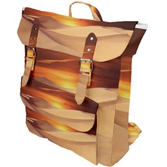 Desert Sun Landscape Sunset Dune Buckle Up Backpack by Wegoenart