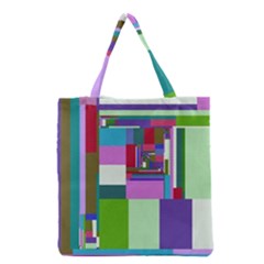 Fractal Gradient Colorful Infinity Art Grocery Tote Bag by Wegoenart