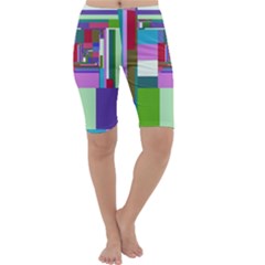 Fractal Gradient Colorful Infinity Art Cropped Leggings  by Wegoenart