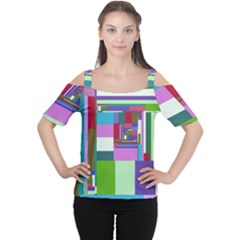 Fractal Gradient Colorful Infinity Art Cutout Shoulder Tee