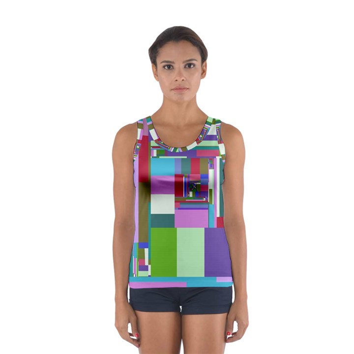 Fractal Gradient Colorful Infinity Art Sport Tank Top 