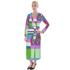 Fractal Gradient Colorful Infinity Art Velvet Maxi Wrap Dress