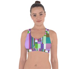 Fractal Gradient Colorful Infinity Art Cross String Back Sports Bra by Wegoenart