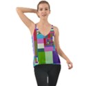 Fractal Gradient Colorful Infinity Art Chiffon Cami View1