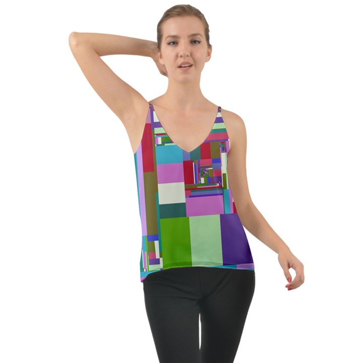 Fractal Gradient Colorful Infinity Art Chiffon Cami