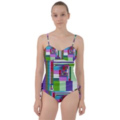 Fractal Gradient Colorful Infinity Art Sweetheart Tankini Set by Wegoenart