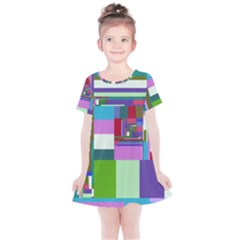 Fractal Gradient Colorful Infinity Art Kids  Simple Cotton Dress by Wegoenart