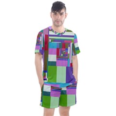 Fractal Gradient Colorful Infinity Art Men s Mesh Tee And Shorts Set