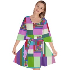 Fractal Gradient Colorful Infinity Art Velour Kimono Dress