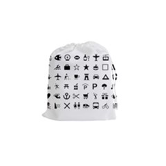 Icons Set Symbols Collection Drawstring Pouch (small) by Wegoenart