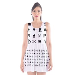 Icons Set Symbols Collection Scoop Neck Skater Dress by Wegoenart