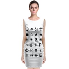 Icons Set Symbols Collection Classic Sleeveless Midi Dress by Wegoenart