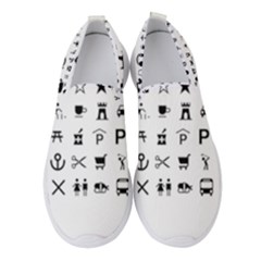 Icons Set Symbols Collection Women s Slip On Sneakers