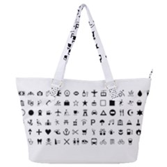 Icons Set Symbols Collection Full Print Shoulder Bag by Wegoenart