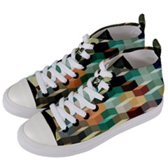 Art Design Color Pattern Creative Women s Mid-top Canvas Sneakers by Wegoenart