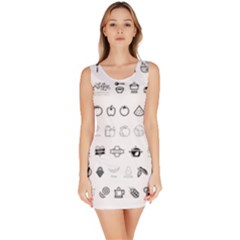 Vegan Vegetarian Icons Food Eat Bodycon Dress by Wegoenart