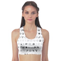 Vegan Vegetarian Icons Food Eat Sports Bra by Wegoenart