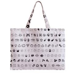 Vegan Vegetarian Icons Food Eat Zipper Mini Tote Bag by Wegoenart