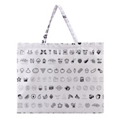 Vegan Vegetarian Icons Food Eat Zipper Large Tote Bag by Wegoenart